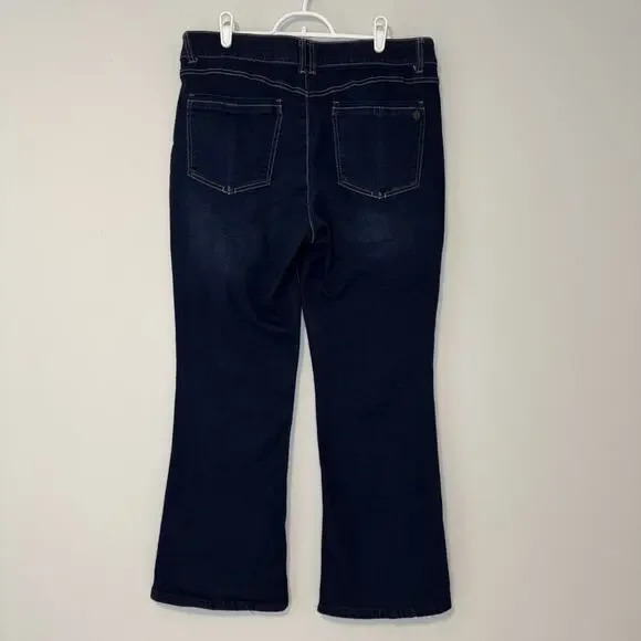 Democracy Absolution Bootcut Jeans Womens 14P (34x28) Dark Wash Elastic Waist - Picture 4 of 12